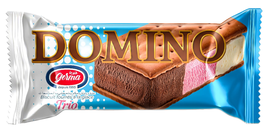 Domino Biscuit Glace Trio (Vanille, Choco, Fraise)
